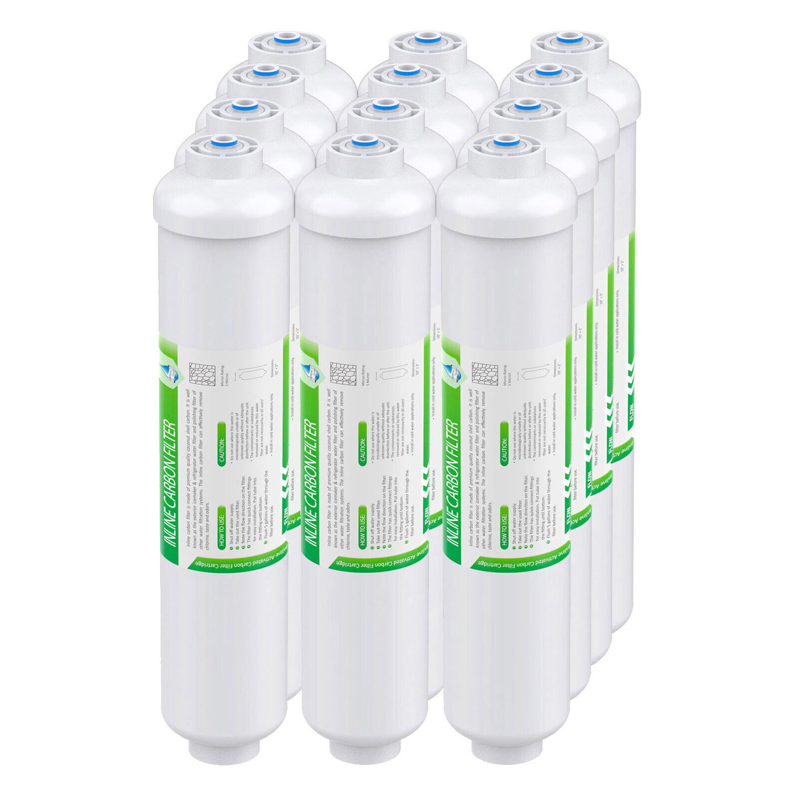 1-12 Pack Post Carbon Inline Water Filter 1/4" Quick Connect QC for Refrigerator gallery