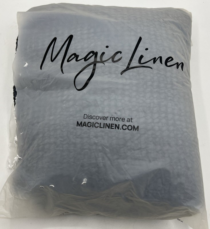 Magic Linen Dark Gray Waffle Throw Blanket 53”x81” Linen Cotton Handmade gallery