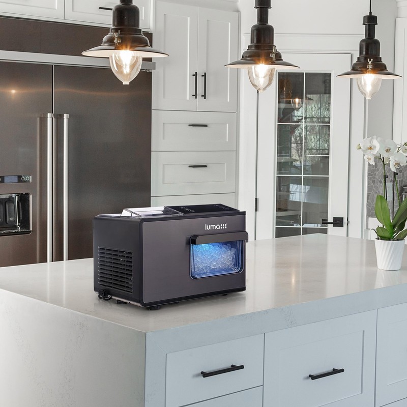 Luma Nugget Countertop Ice Maker, 44 lbs in 24 Hours, Black Stainless Steel Ice gallery