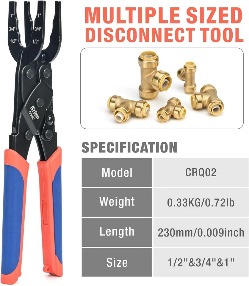 Icrimp Push-Fit Disconnect Tong Tool for Easily Removing Push-To-Connect Fitting gallery