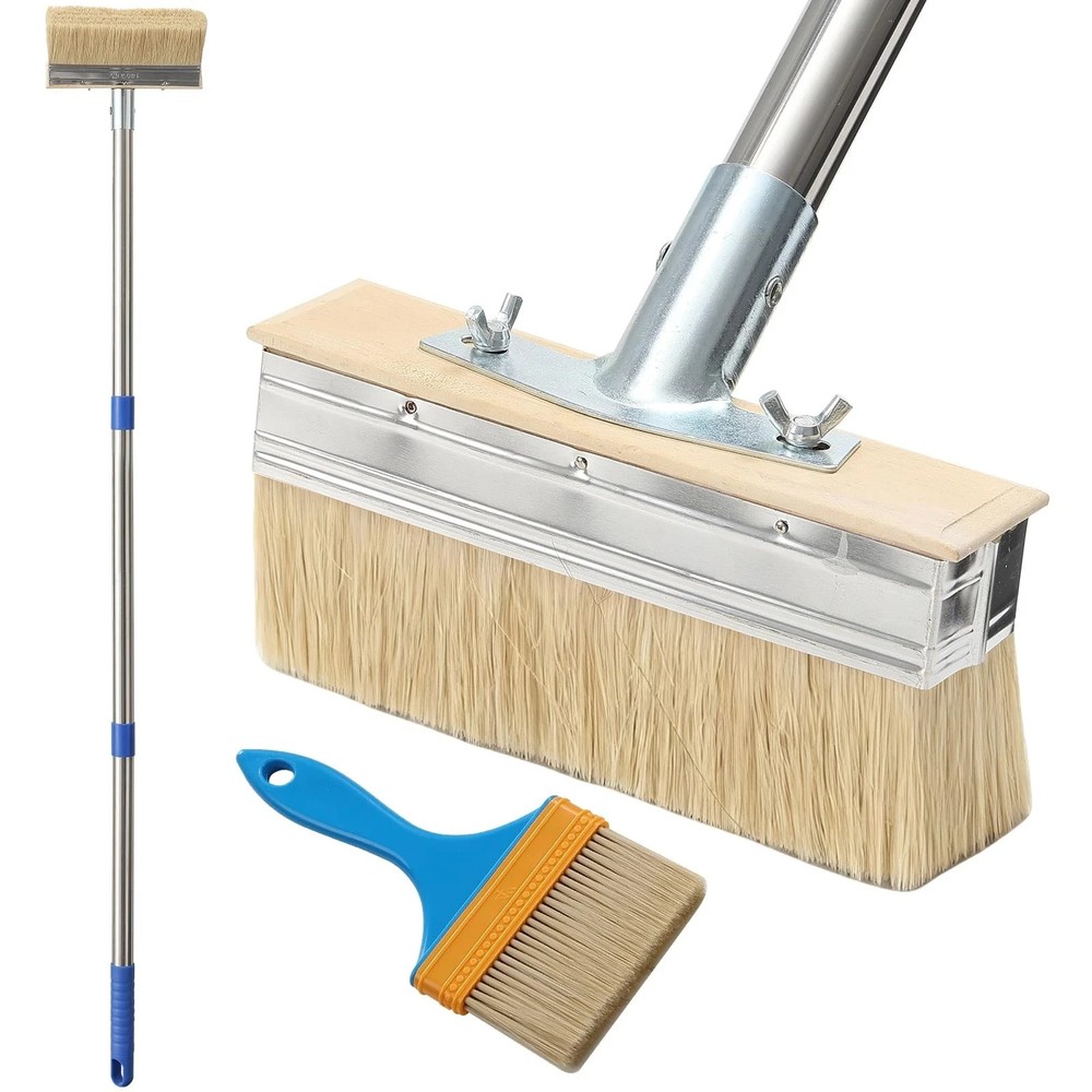 Deck Stain Brush Applicator with 60" Long Handle, 7” Wide Deck Paint Brushes ...