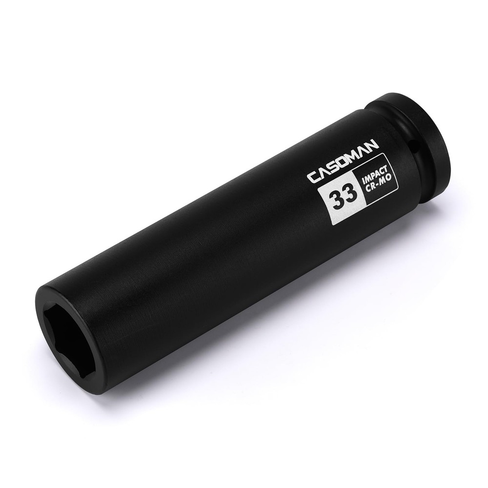33mm Extra Deep Impact Socket, 1" Drive, 6-Point, 8-Inch Long, Metric CR-MO