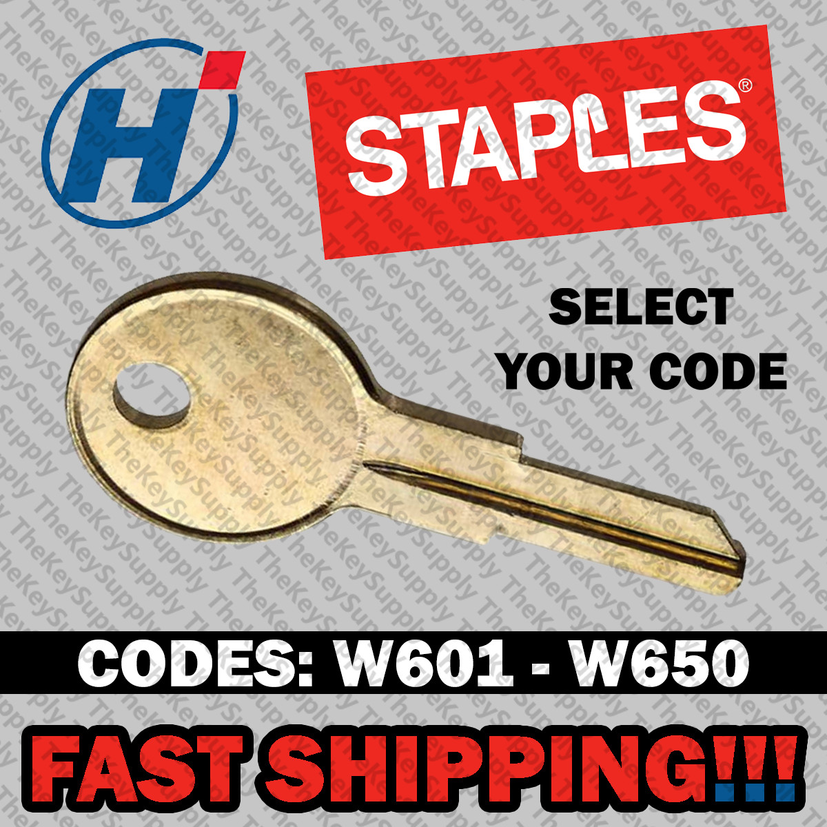 Hirsh Desk and Staples File Cabinet Replacement Key Cut to Your Code W601 - W650 gallery