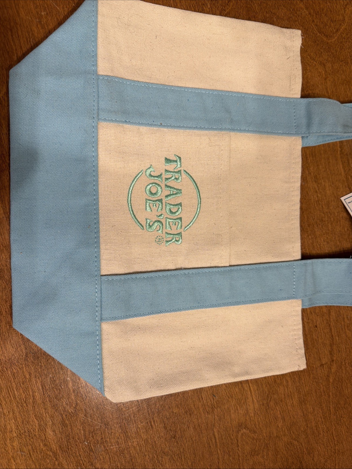 Trader Joe’s 2026 Mini Canvas Pastel Reusable Tote Bag Blue - BRAND NEW gallery