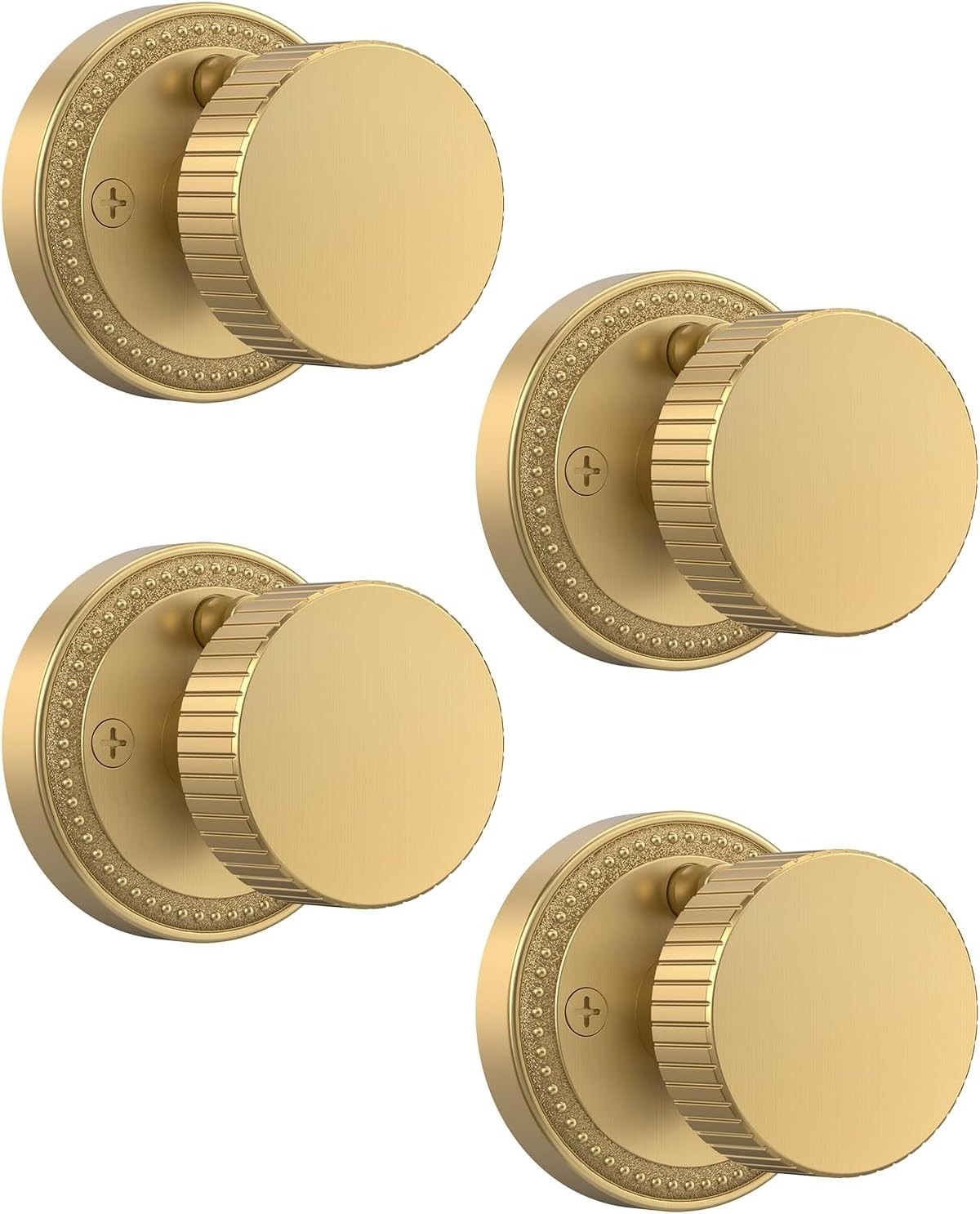 Asidrama 4-Pack Champagne Bronze Privacy Door Levers Interior Lock Set gallery