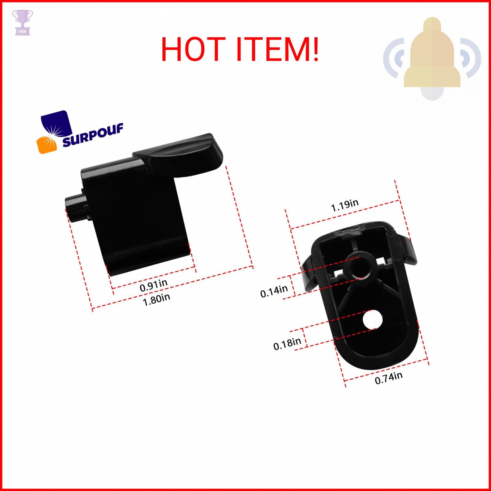 SURPOUF 2-Pack WB06X10939 Microwave Handle Support Replacement Compatible with G gallery