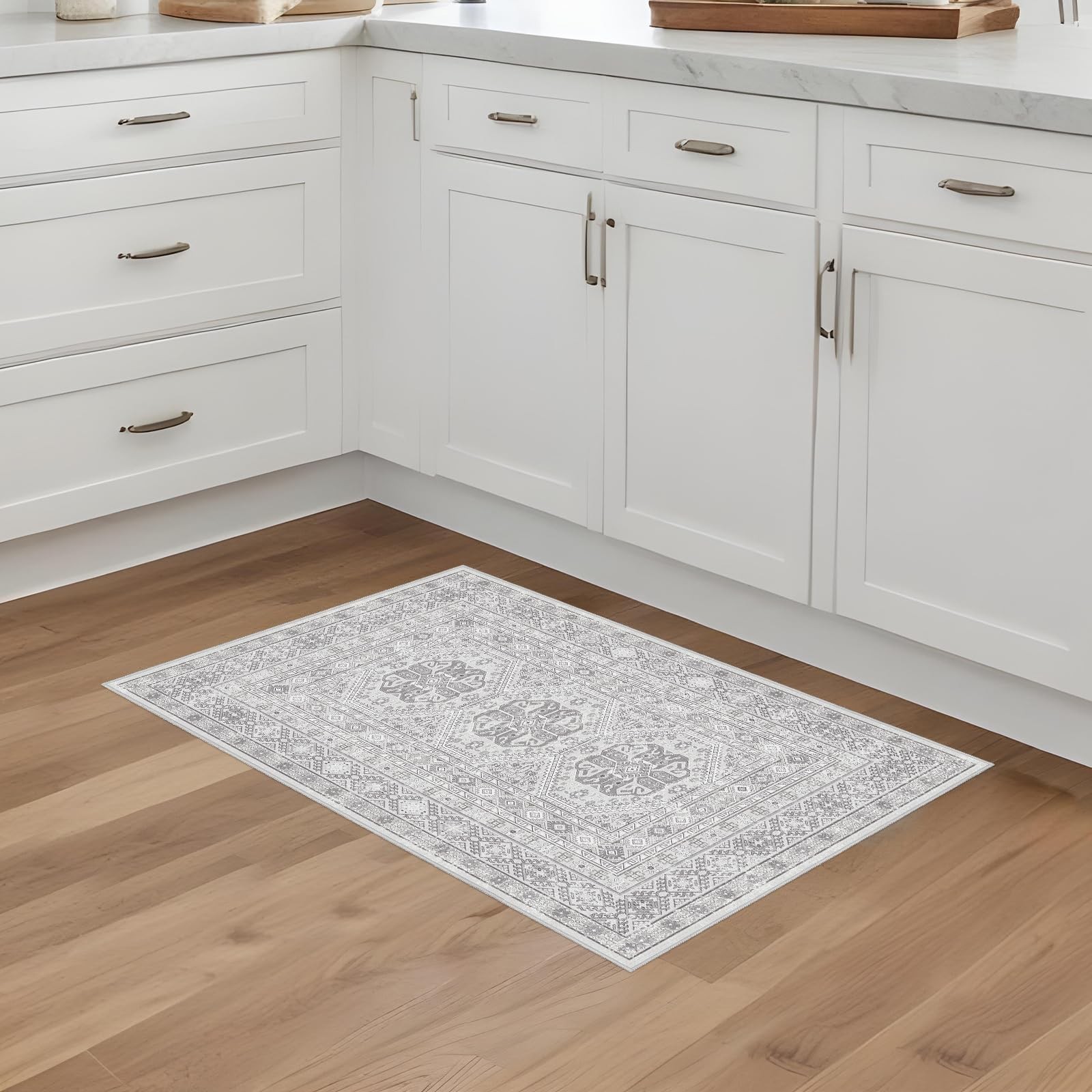 Washable Area Rug Non Slip - 2x3 Small Kitchen 2' x 3' (Rectangular), Grey gallery
