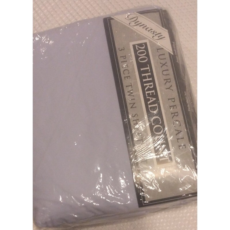 Dynasty Luxury Percale 200 Thread Count 3 Piece Twin Sheet Set Blue Floral New gallery