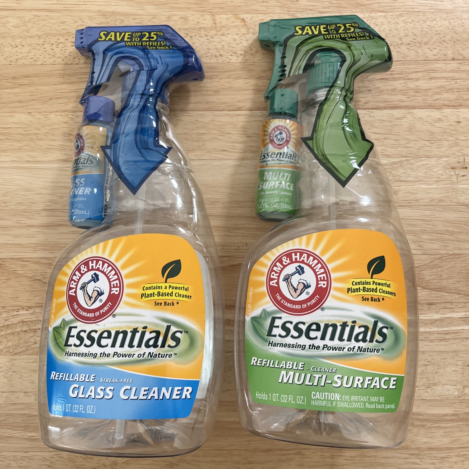 2 NEW Arm & Hammer Essentials Refillable Spray, Multi-Surface & Glass Cleaner gallery