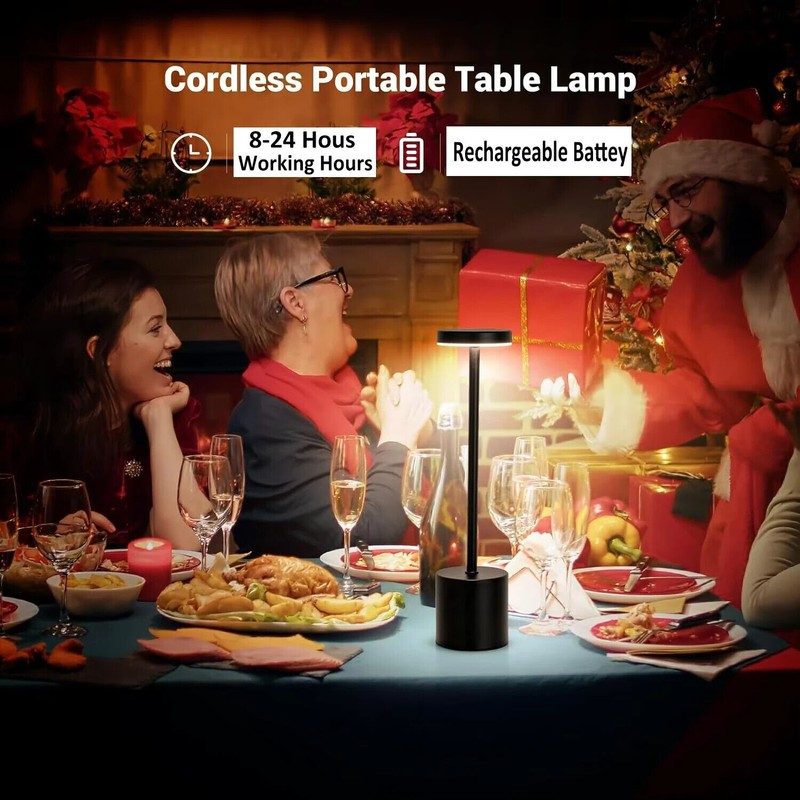 LED Table Lamp Dimmable Cordless Touch Desk Lamp Rechargeable Vintage Light US gallery