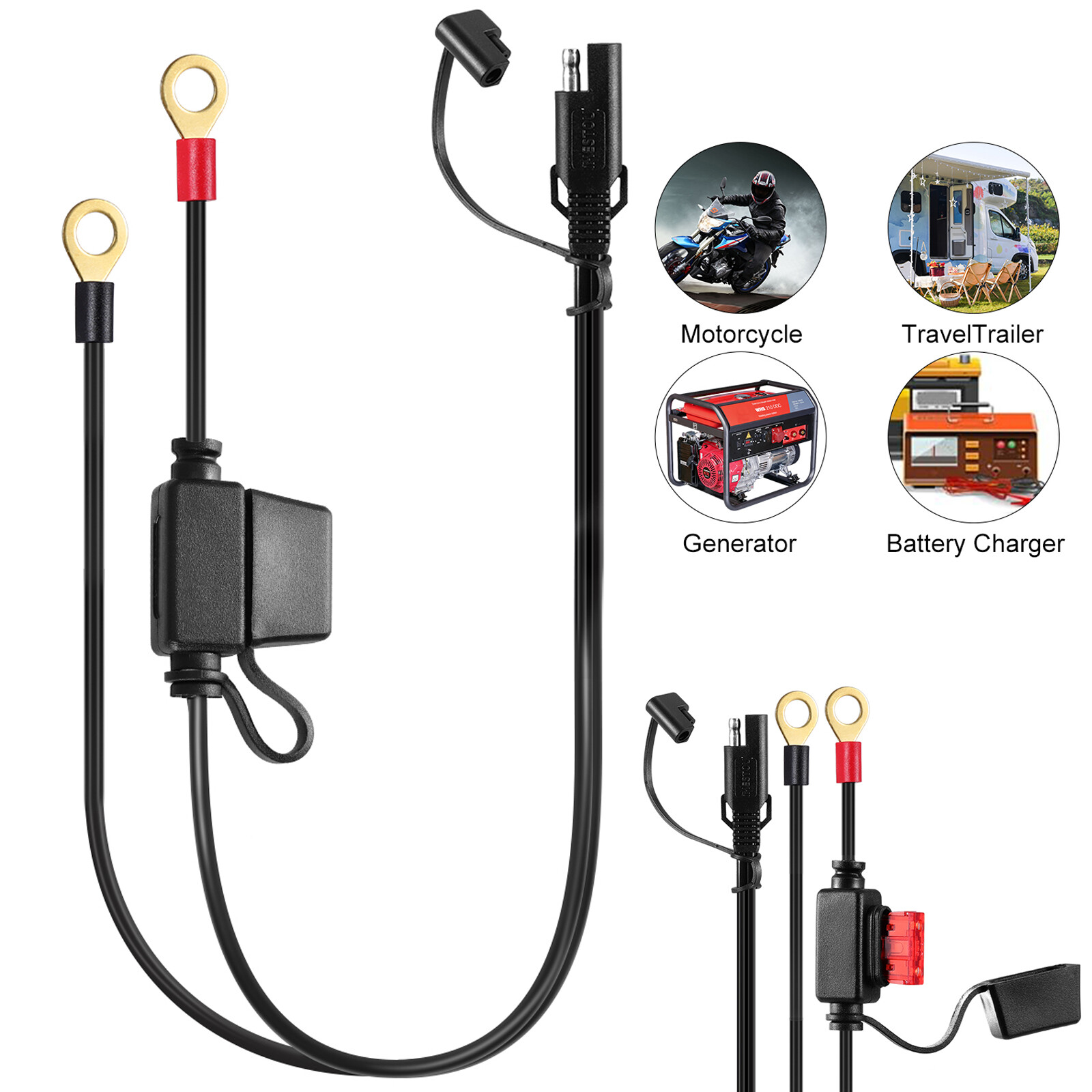 Motorcycle Battery Terminal Solar Cell Sae Connection Wire Connector Harness gallery