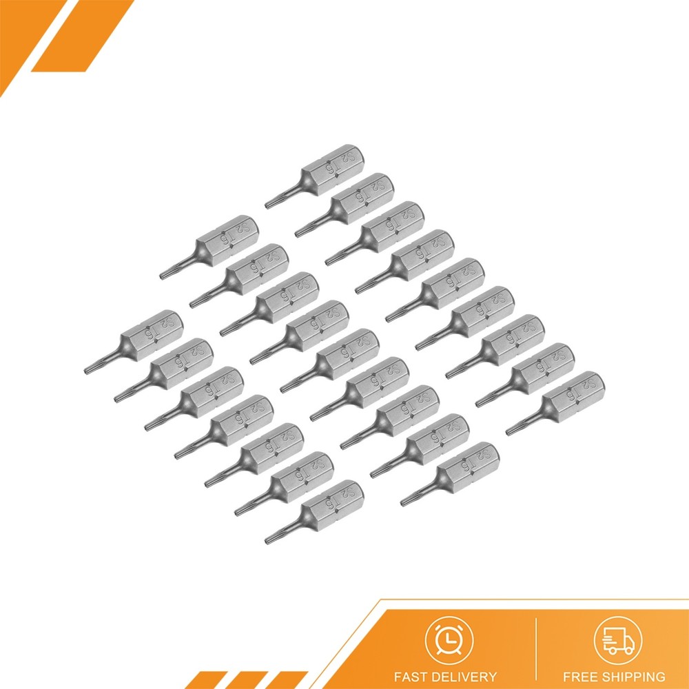 25pcs - Torx Bits 1/4" Magnetic Screwdriver T6 Screw Driver Bit S2 Alloy Steel