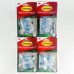 (4 Pack) 3M Command Outdoor Light Clips Damage-Free Hanging 16 Clips & 20 Strips