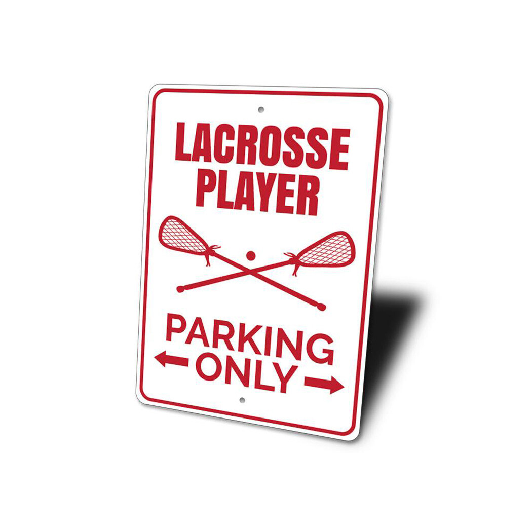 Lacrosse Player Parking Sign, Lacrosse Player Aluminum Metal Decor Sign gallery