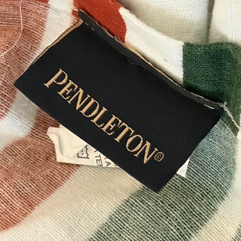 Pendleton Twin Flat Sheet Pine Island Multi Striped Green Red Flannel Cotton gallery