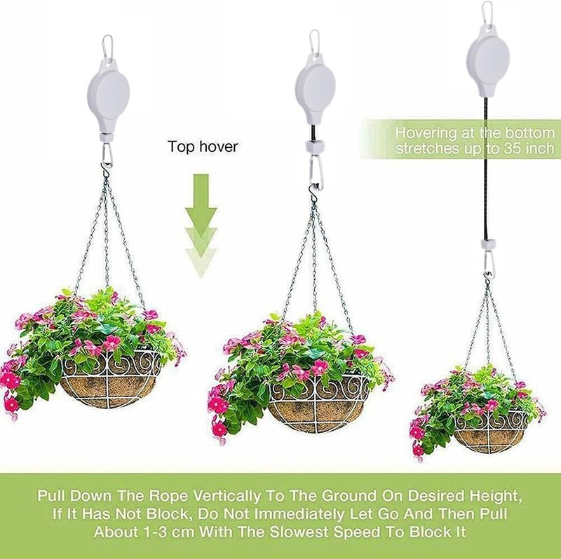 Gardening Plant Hooks Retractable Elevating Hanging Basket Bird Cage Bird gallery