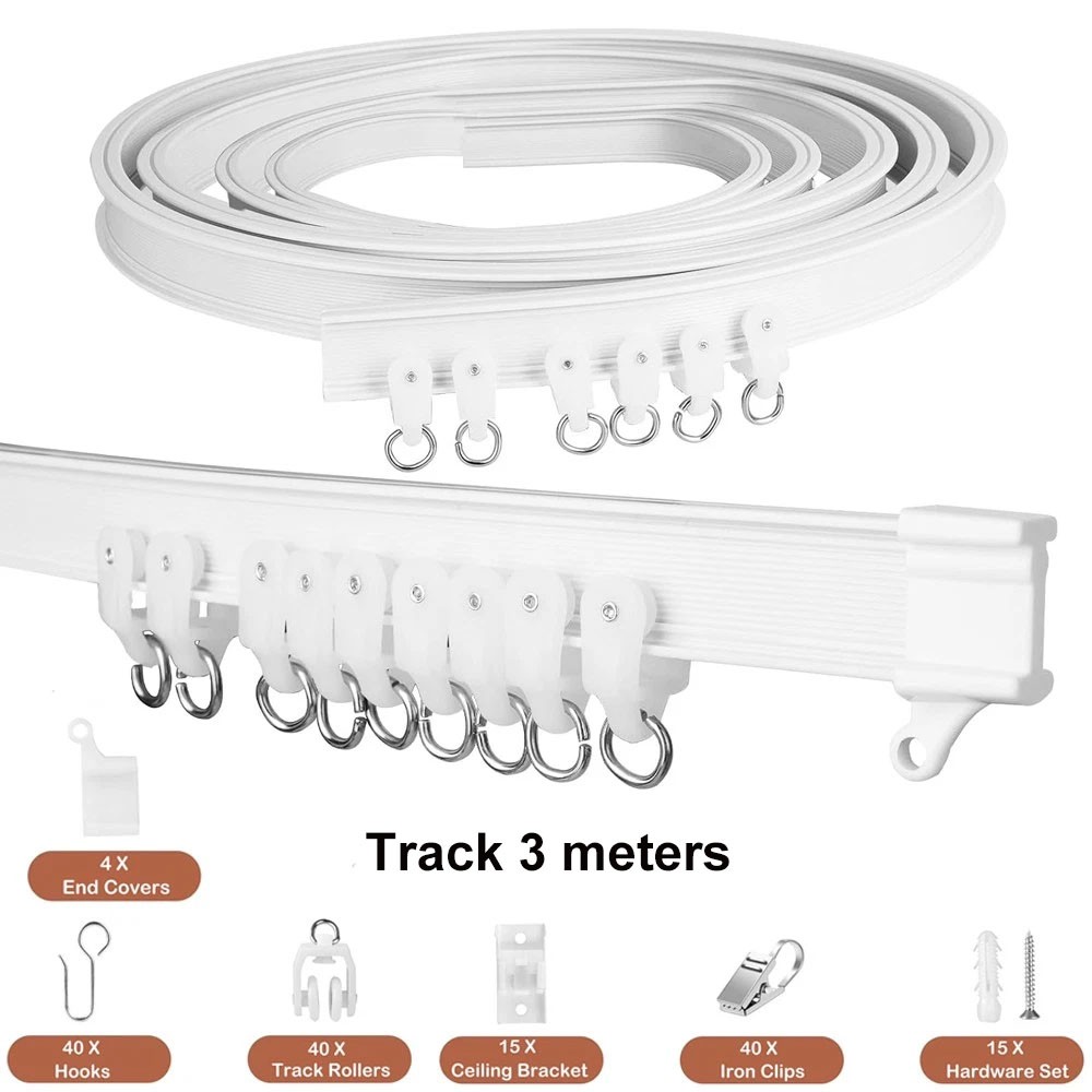 3m/9.8ft Flexible Bendable Ceiling Curtain Track For Room Divider RV Curtain gallery
