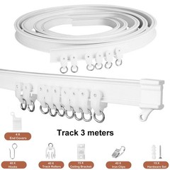3m/9.8ft Flexible Bendable Ceiling Curtain Track For Room Divider RV Curtain