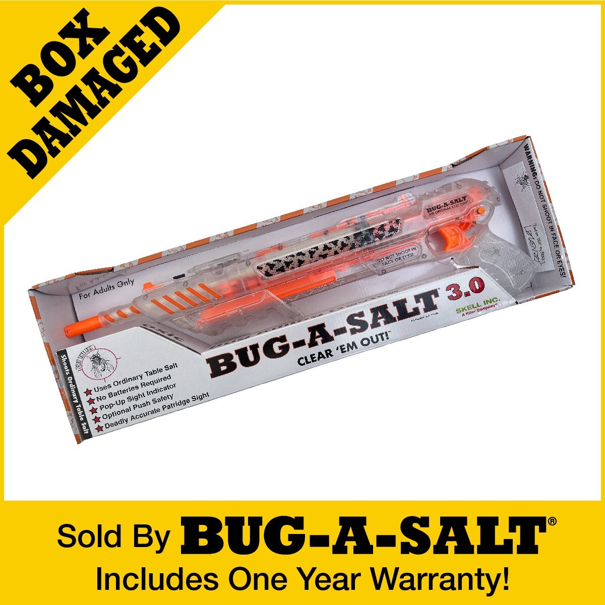 Damaged Box Authentic BUG-A-SALT 3.0 Clear 'Em Out Insect Eradication Gun gallery