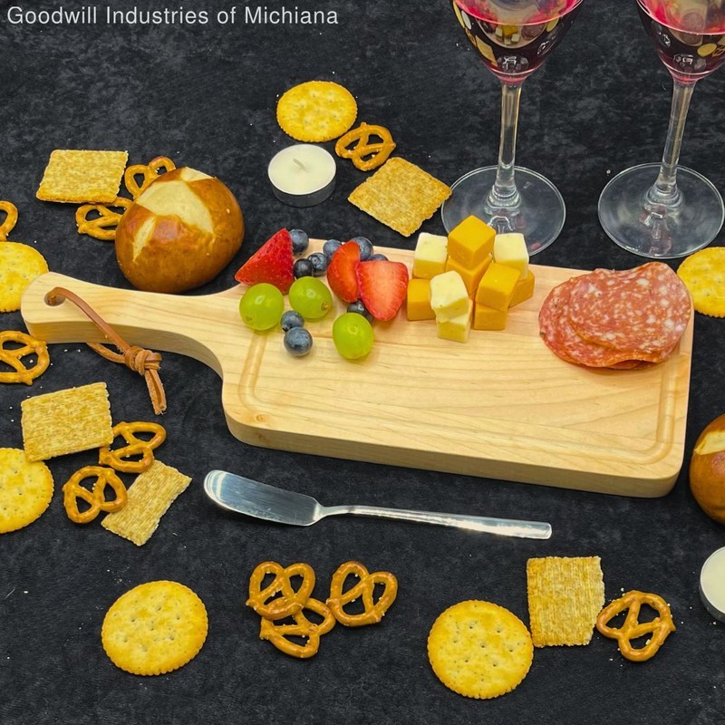 Solid Maple w/ Handle, Strap and Juice Groove 5' x 14" Cutting/Charcuterie Board gallery