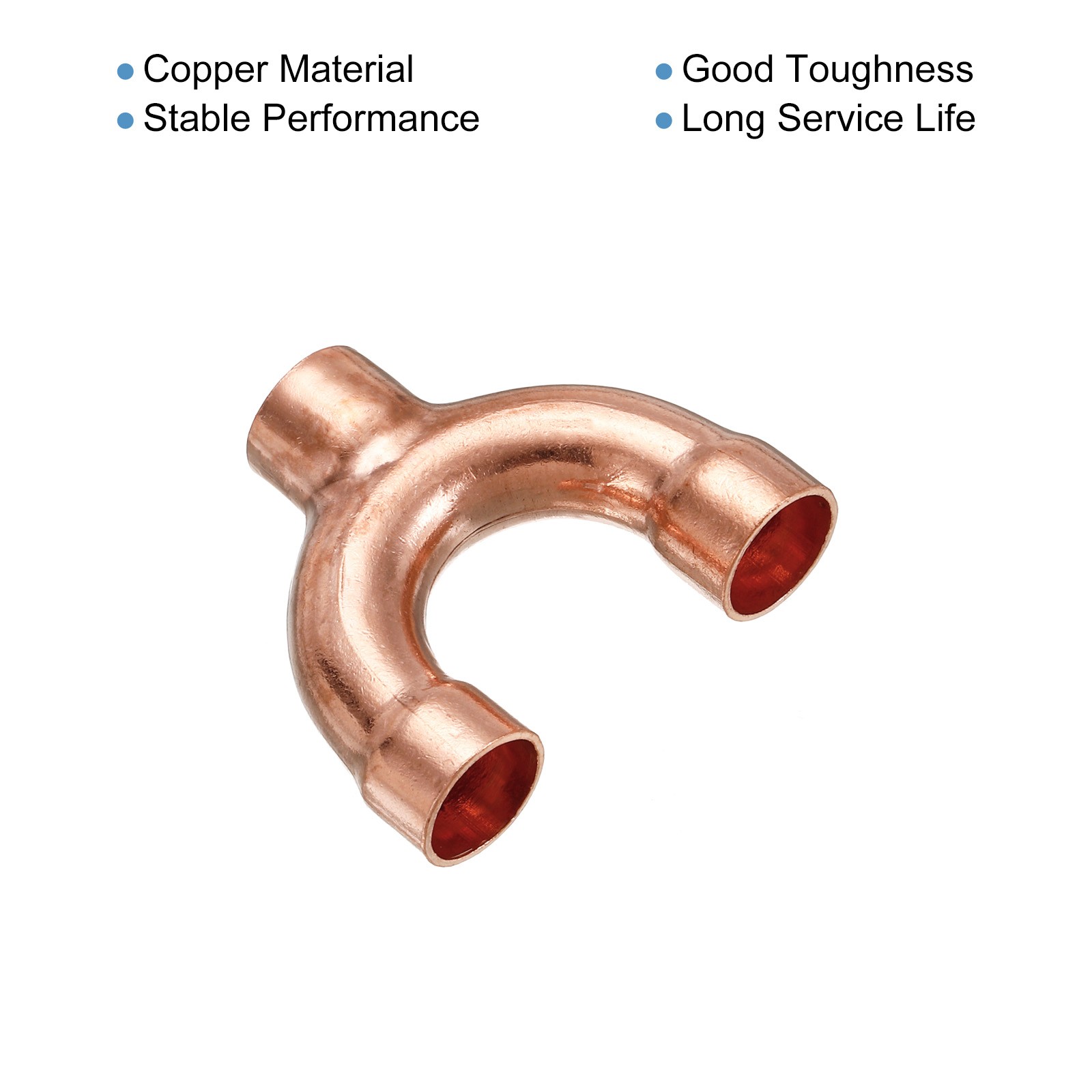 2Pcs Tee Y Shape Copper Fitting Welding Joint Split 12.7mm or 1/2 Inch ID gallery