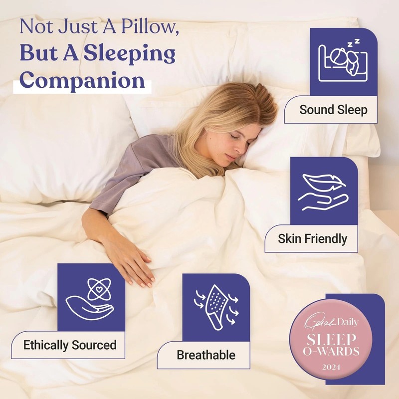 FluffCo Zen Fluff™ Down Standard/Queen Soft Pillow with 600 Fill Duck Down gallery