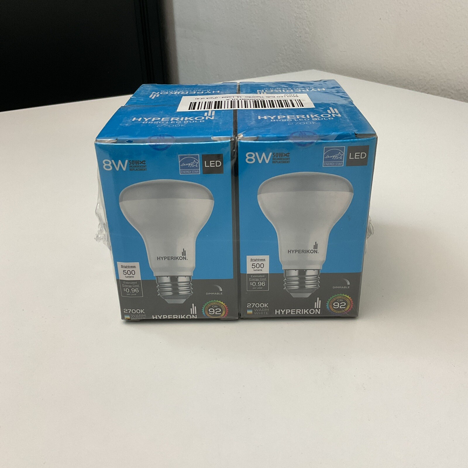 Hyperikon BR20 LED Bulb Dimmable 8W=50W, Flood E26 Base 2700K Warm White - 4 Pk gallery