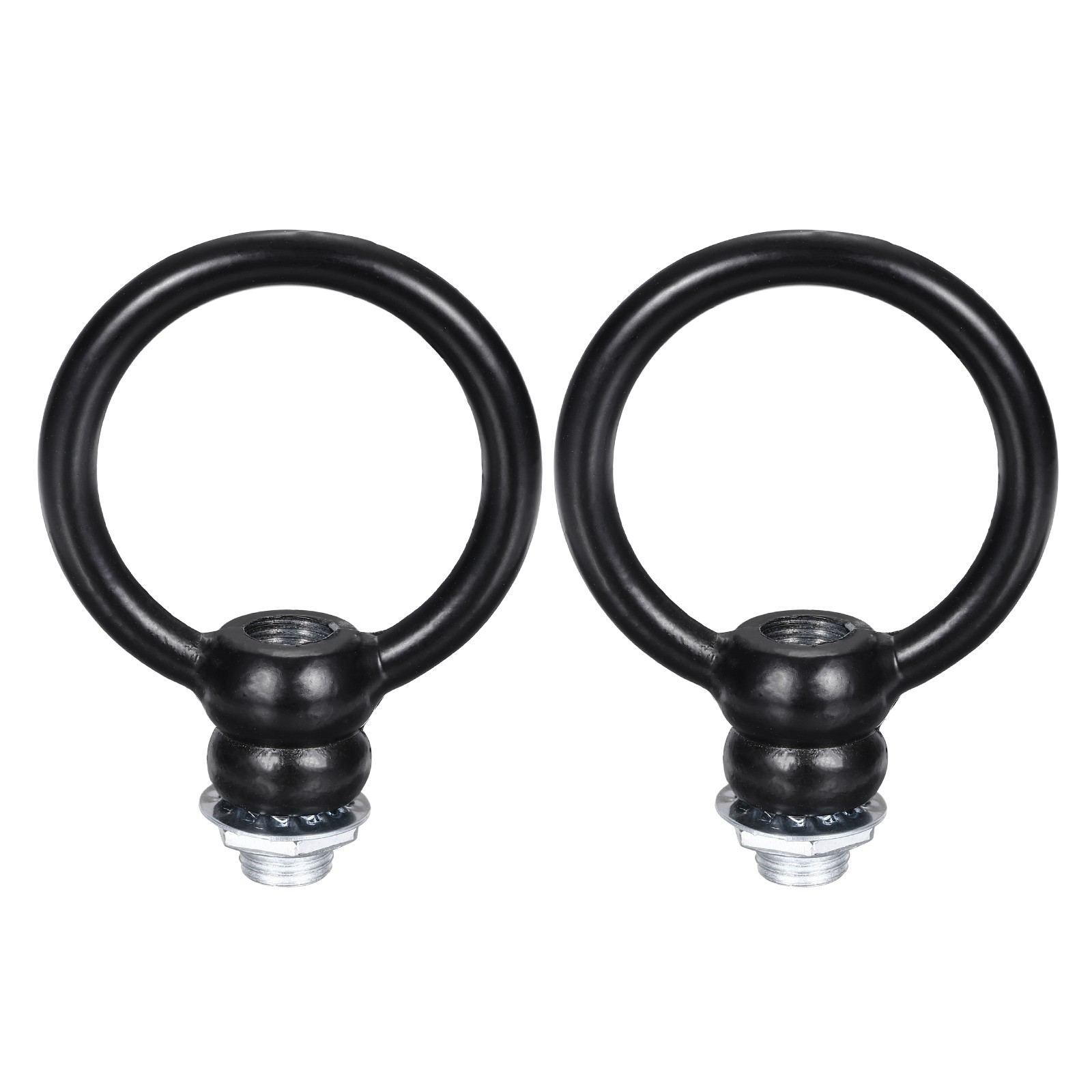 2 Set 8kg M10 1.9x2.3" Thread Lifting Eye Nut Holder Hook Ring Black gallery