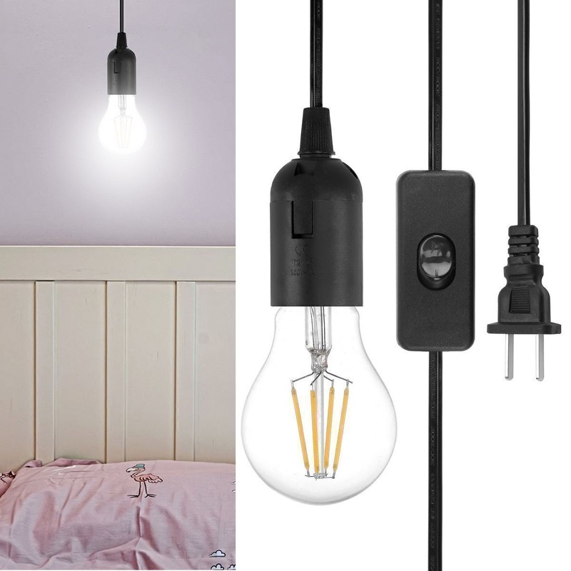 E26/E27 Extension Hanging Lantern Pendant Lamp Cord Light Bulbs Socket w/ Switch gallery