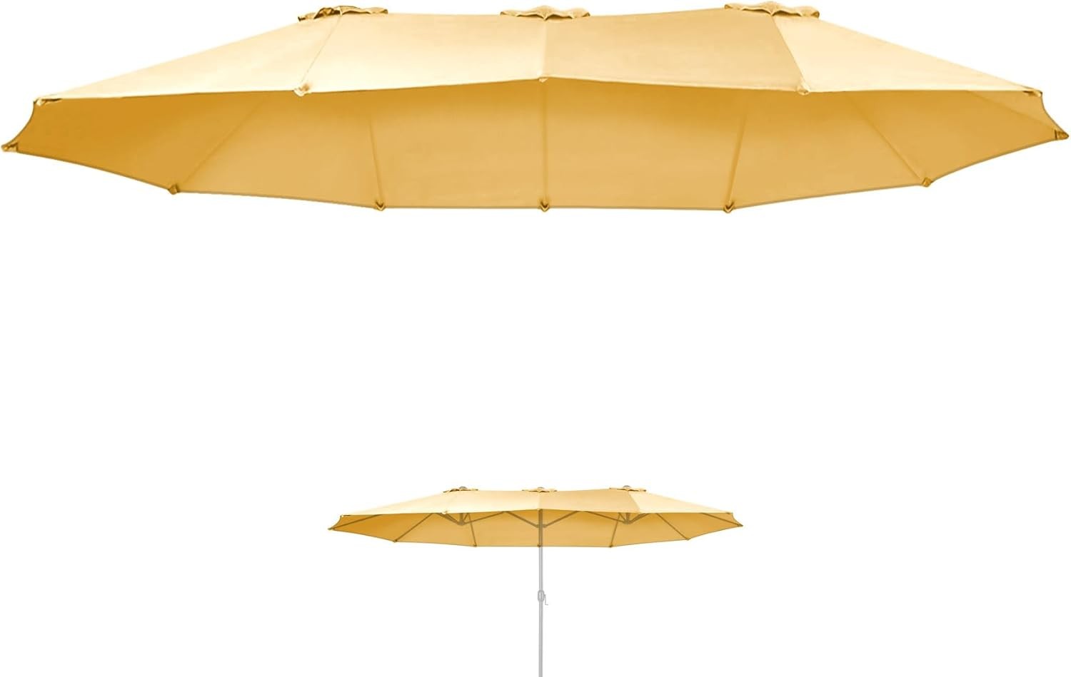 12 Ribs Umbrella Cover Canopy Replacement for 15' Double-Sided Patio Umbrella, gallery