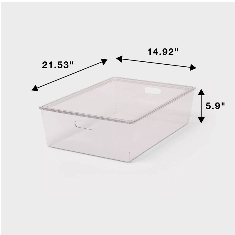 26L Stacking Clear Bin w/ Lid: Plastic, Stackable, Universal Storage gallery