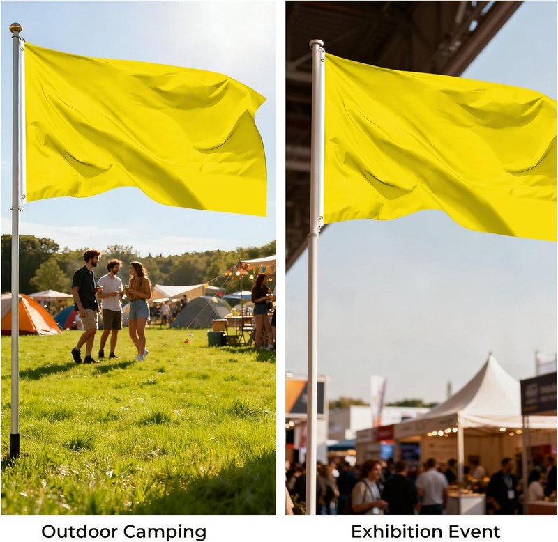 Yellow Flag 3X5 FT, Polyester Blank Flag with Canvas Header & Brass Grommets, Do gallery