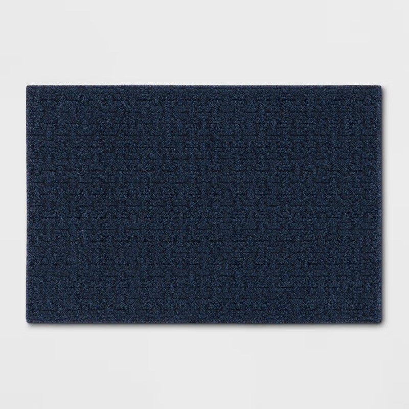 1'8"X2'6" Washable Solid Machine Tufted Accent Rug Blue gallery
