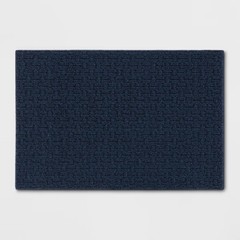 1’8″X2’6″ Washable Solid Machine Tufted Accent Rug Blue