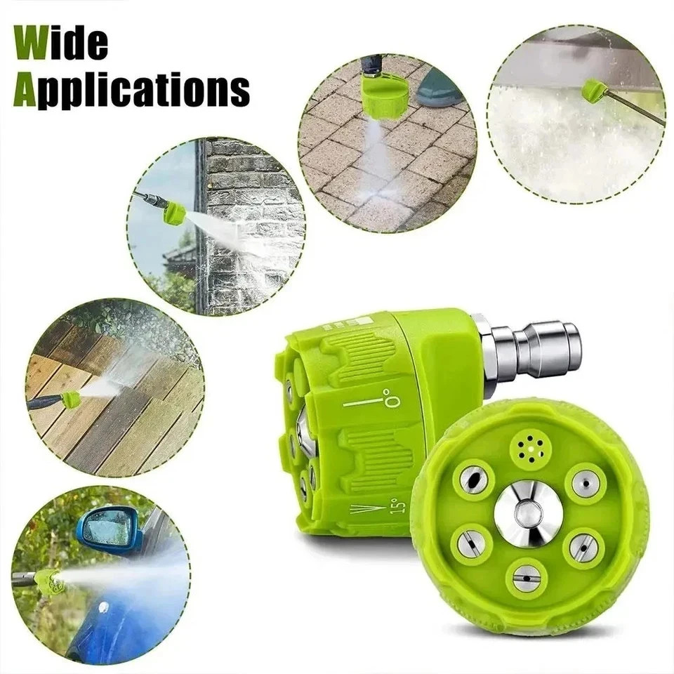 1Pc High Pressure Washer Nozzle Tips 6-in-1 Adjustable for Power Washer 1/4 Inch gallery