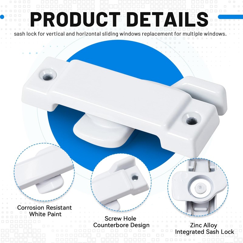 8PCS Windows Lock, Window sash Locks,Window Latch,Window Locks for up and Dow... gallery