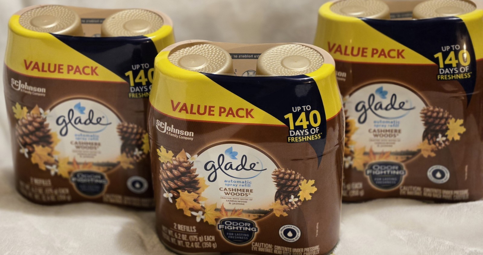 Glade Automatic Spray Refill CASHMERE WOODS 2 Refills 6.2oz Ea 3 pkgs 6pc Total gallery