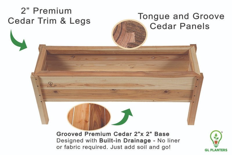 44"x12" Elevated Garden Bed w/ Built In Drainage Vegetable Patio Planter Box gallery
