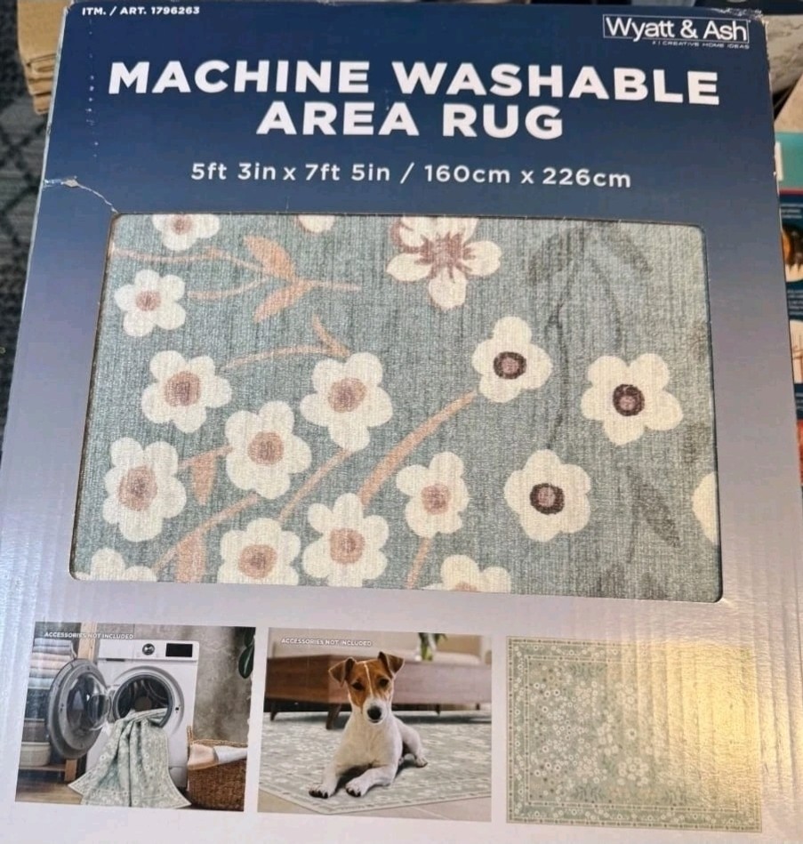 Wyatt & Ash Machine Washable Area Rug Kinsley Floral 5ft 3in x 7ft 5in gallery