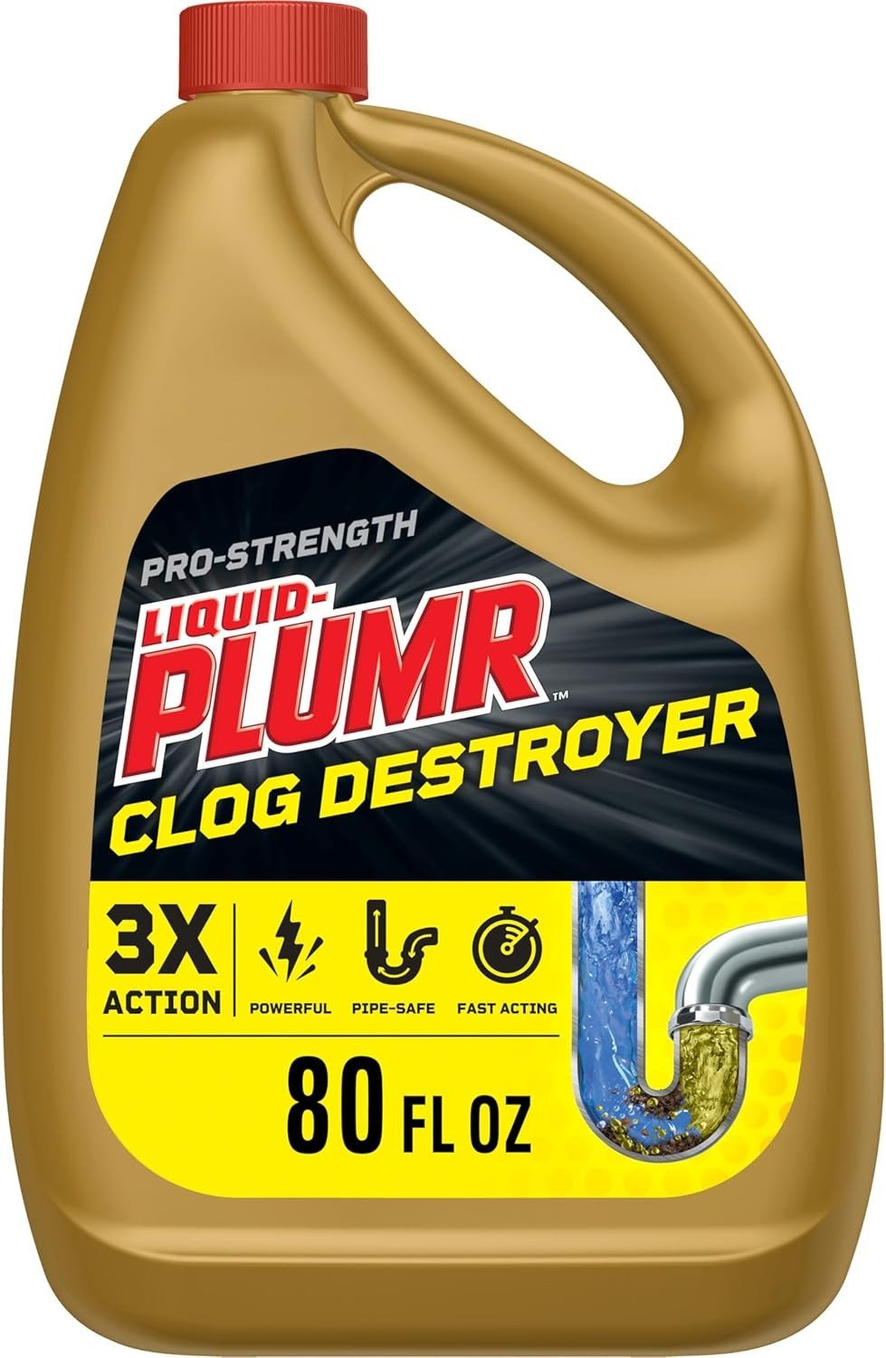 Liquid-Plumr Pro-Strength Full Clog Destroyer, 80 oz Gel Liquid Drain Cleaner gallery