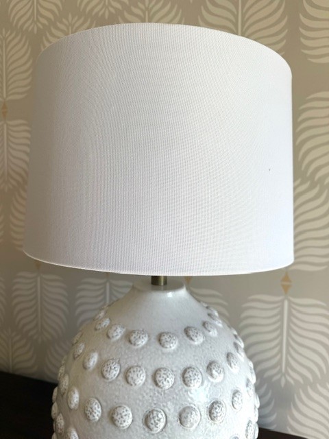 Tapered Lampshade Set 2 Off White Silver Lining Premium Medium Table Lamp Pair🦩 gallery