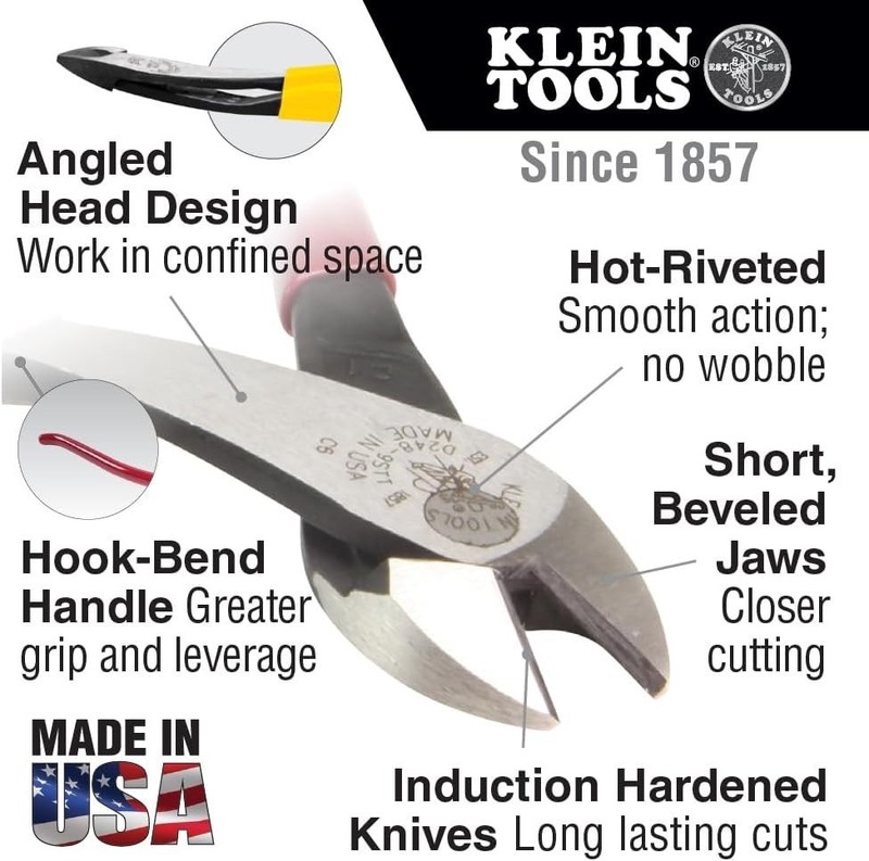 Professional 9-Inch High-Leverage Diagonal Cutters with Angled Head Design gallery