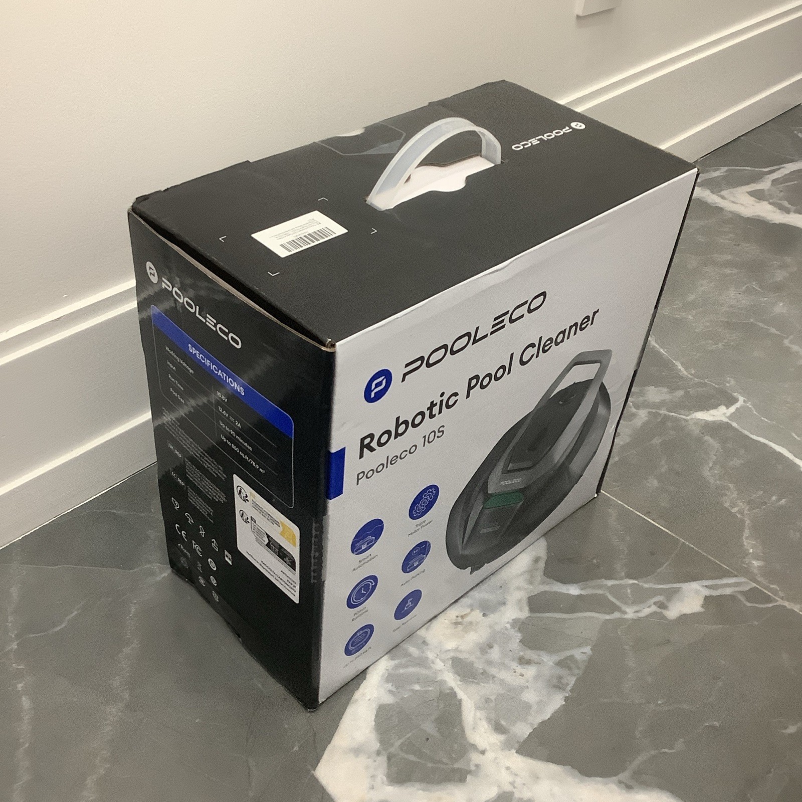 POOLECO Pooleco 10S Robotic Pool Cleaner 850 sq ft, 90 min, Floor, Black gallery
