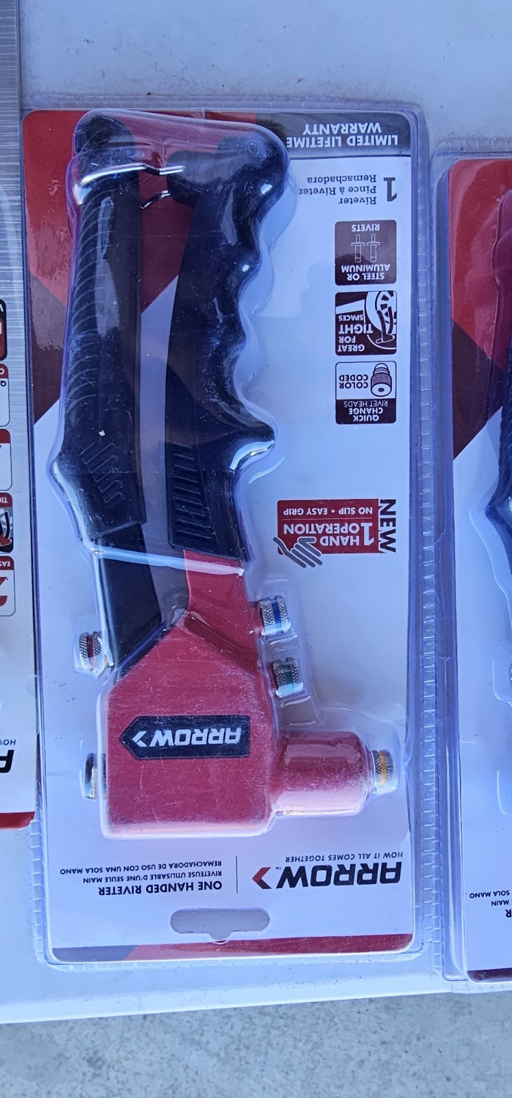 Arrow RT187M Hand Riveter Tool, 3/16 in Steel Rivets, Red/Black gallery