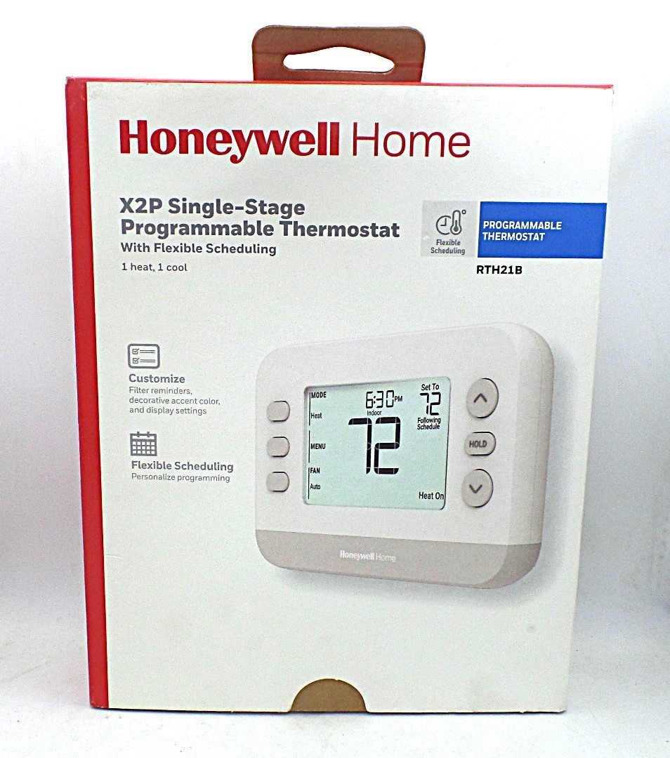 HONEYWELL HOME X2P RTH21B/N PROGRAMMABLE THERMOSTAT 1-STAGE, 1-HEAT/1-COOL, FLEX gallery