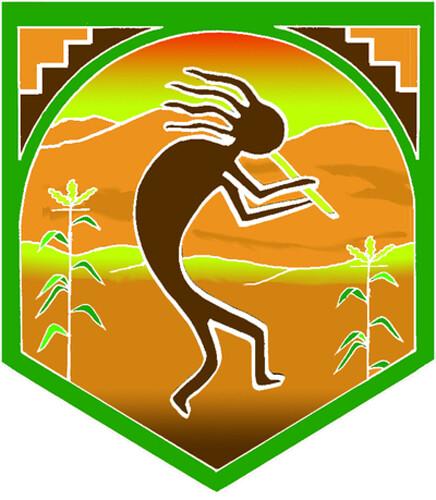Kokopelli - Native Flute player - Rayon Batik Flag gallery