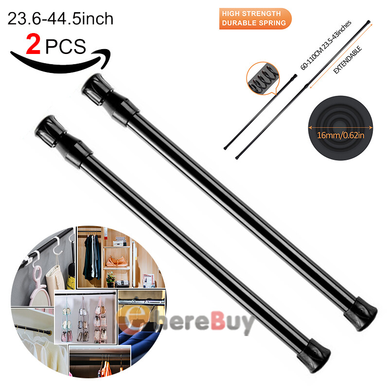 24-44 in. Adjustable Spring Tension Curtain Rod, 5/8 in. Diameter Steel Tube LOT gallery