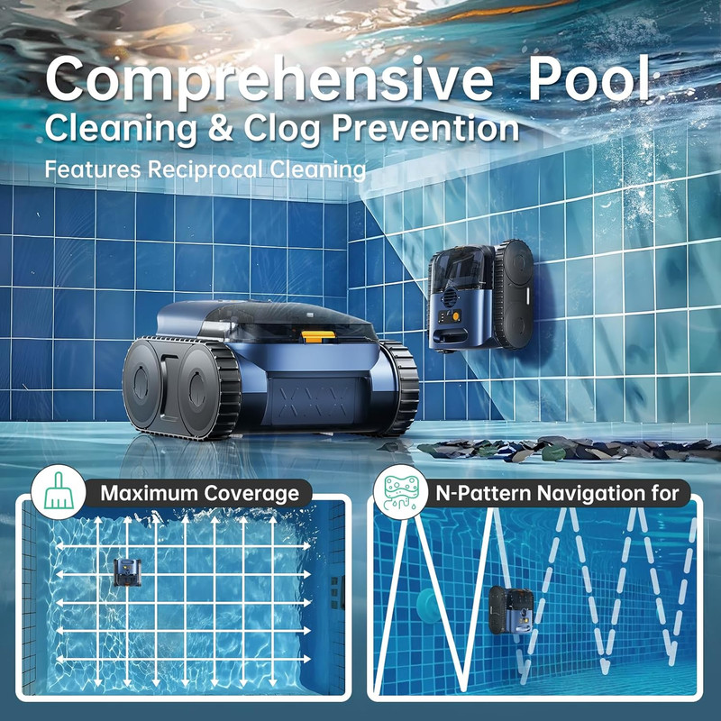 2026Automatic Robotic Pool Vacuum Pool Cleaner Wall Climbing for Inground Pools gallery