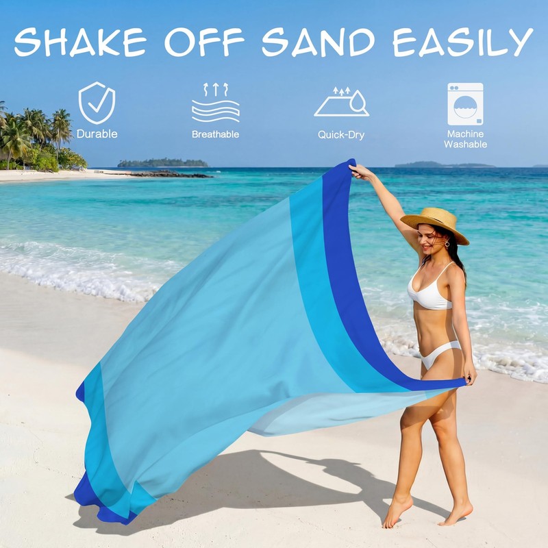 Beach Blanket Waterproof Sandproof 1-7 Adult Oversized 78 '' × 81 '' Lightwei... gallery