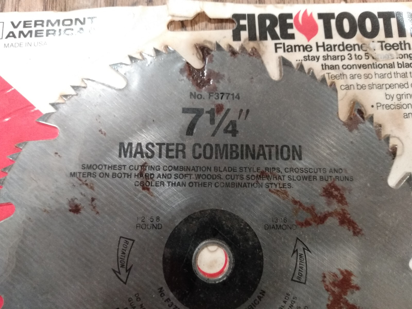 7 1/4" 75 TOOTH MASTER COMBINATION FIREPROOF STEEL CIRCULAR SAW BLADE gallery